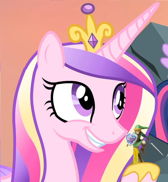 Size: 996x1080 | Tagged: amiibo, derpibooru import, edit, edited screencap, link, nintendo, princess cadance, safe, screencap, solo, the legend of zelda