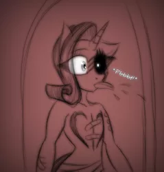 Size: 586x612 | Tagged: semi-grimdark, artist:lil miss jay, derpibooru import, rarity, anthro, ask lil miss rarity, lil-miss rarity, forked tongue, ptthb, scar, tongue out, tumblr