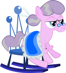 Size: 800x877 | Tagged: artist:magerblutooth, derpibooru import, diamond tiara, elderly, older, rocking chair, safe, simple background, solo, transparent background, vector