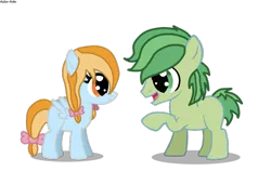 Size: 1123x711 | Tagged: safe, artist:asika-aida, derpibooru import, apple bud, oc, oc:apple breeze, earth pony, pegasus, pony, colt, female, filly, foal, male, simple background, transparent background, vector