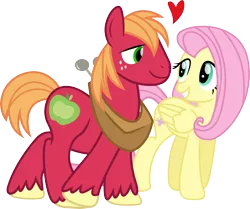 Size: 5829x4881 | Tagged: safe, artist:paultsentry, derpibooru import, big macintosh, fluttershy, earth pony, pony, absurd resolution, fluttermac, heart, male, shipping, stallion, straight