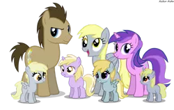 Size: 1123x711 | Tagged: safe, artist:asika-aida, derpibooru import, amethyst star, chirpy hooves, derpy hooves, dinky hooves, dipsy hooves, dizzy hooves, doctor whooves, time turner, pegasus, pony, awwmethyst star, chirpabetes, cute, derpabetes, dinkabetes, dizzabetes, dizzy doo, doctorbetes, dreamy, equestria's best family, female, hooves family, mare