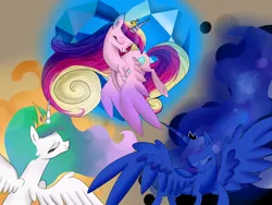 Size: 1024x768 | Tagged: artist:segraece, derpibooru import, princess cadance, princess celestia, princess luna, safe