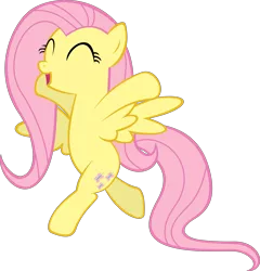 Size: 6582x6850 | Tagged: safe, artist:videogamesizzle, derpibooru import, fluttershy, pony, the crystal empire, absurd resolution, bipedal, eyes closed, long tail, open mouth, simple background, solo, spread wings, svg, transparent background, vector