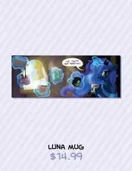 Size: 1236x1600 | Tagged: safe, artist:1trick, derpibooru import, princess luna, anthro, advertisement, coffee, coffee mug, cute, mug, ye olde butcherede englishe