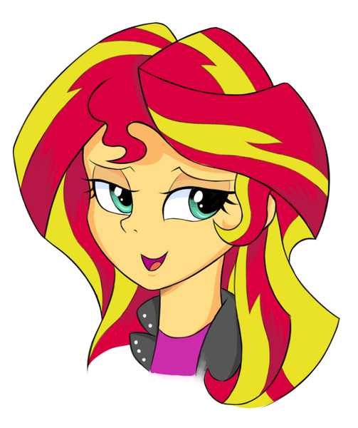 Size: 828x988 | Tagged: safe, artist:kas92, derpibooru import, sunset shimmer, equestria girls, portrait, simple background, solo, white background