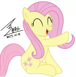 Size: 1100x1111 | Tagged: artist:bluse, background removed, cute, derpibooru import, female, fluttershy, safe, show accurate, shyabetes, signature, simple background, solo, white background