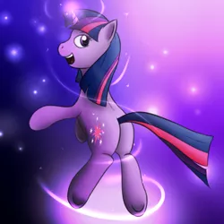 Size: 500x500 | Tagged: safe, artist:samofbob, derpibooru import, twilight sparkle, looking back, magic, plot, rearing, solo