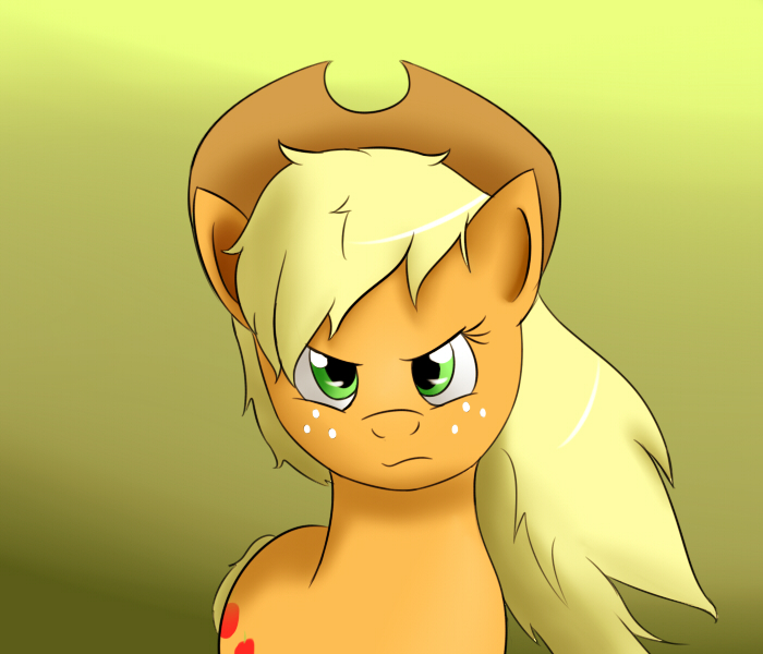 Size: 700x600 | Tagged: annoyed, applejack, artist:samofbob, derpibooru import, looking at you, safe, solo