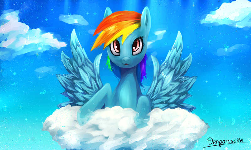 Size: 3907x2344 | Tagged: artist:denparasaito, derpibooru import, pixiv, rainbow dash, safe, solo