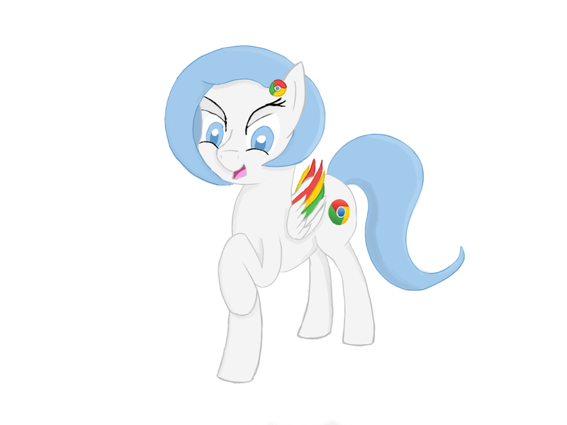 Size: 1024x768 | Tagged: artist:hideki, browser ponies, derpibooru import, google chrome, oc, oc:google chrome, ponified, safe, simple background, solo, unofficial characters only, white background