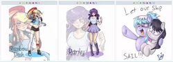 Size: 773x279 | Tagged: cloudchaser, derpibooru, derpibooru import, exploitable meme, female, human, humanized, juxtaposition, juxtaposition win, lesbian, meme, meta, octavia melody, rainbow dash, raridash, rarity, safe, shipper on deck, shipping