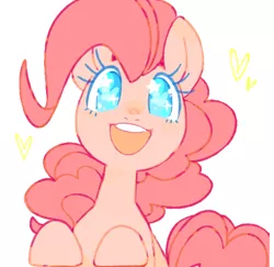 Size: 500x486 | Tagged: dead source, safe, artist:buljong, artist:clayterran, derpibooru import, pinkie pie, earth pony, pony, :d, bipedal, bipedal leaning, blushing, bust, cute, diapinkes, female, happy, heart, heart eyes, leaning, looking at you, mare, open mouth, ponk, portrait, simple background, smiling, solo, starry eyes, white background, wingding eyes