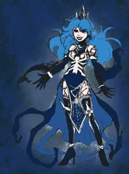 Size: 2921x3929 | Tagged: artist:edcom02, artist:phn, colored, crossover, human, humanized, marvel, princess luna, safe, spiders and magic: rise of spider-mane, symbiote, venom