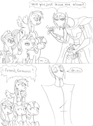 Size: 2264x3056 | Tagged: applejack, artist:avispaneitor, crossover, derpibooru import, general grievous, grievous, monochrome, rainbow dash, rarity, safe, star wars, twilight sparkle