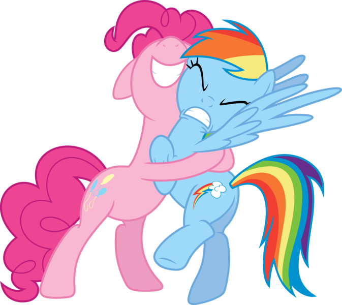 Size: 5610x5000 | Tagged: absurd resolution, artist:plsim, derpibooru import, glomp, hug, pinkie pie, rainbow dash, safe, simple background, transparent background, vector