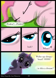 Size: 1024x1415 | Tagged: artist:helenasherzblut, comic, derpibooru import, fanfic:silent ponyville, lost memories, pinkie pie, safe, twilight sparkle