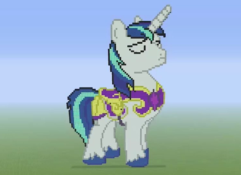 Size: 1230x895 | Tagged: derpibooru import, minecraft, minecraft pixel art, pixel art, safe, shining armor