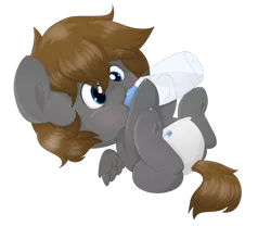 Size: 979x816 | Tagged: safe, artist:tilly-towell, derpibooru import, oc, oc:zeus, unofficial characters only, pegasus, pony, baby, bottle, colt, cute, diaper, drinking, eating, foal, male, milk, newborn, underhoof, weapons-grade cute