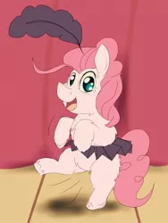 Size: 768x1024 | Tagged: artist:fluffsplosion, clothes, dancing, derpibooru import, fluffy pony, over a barrel, pinkiefluff, safe, solo, tutu