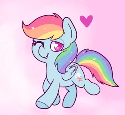 Size: 724x667 | Tagged: safe, artist:pegacornss, derpibooru import, rainbow dash, chibi, cute, dashabetes, heart eyes, solo, wingding eyes