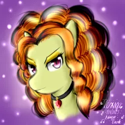 Size: 2500x2500 | Tagged: safe, artist:parody-of-eve, derpibooru import, adagio dazzle, ponified, pony, equestria girls, bedroom eyes, equestria girls ponified, necklace, pendant, portrait, solo