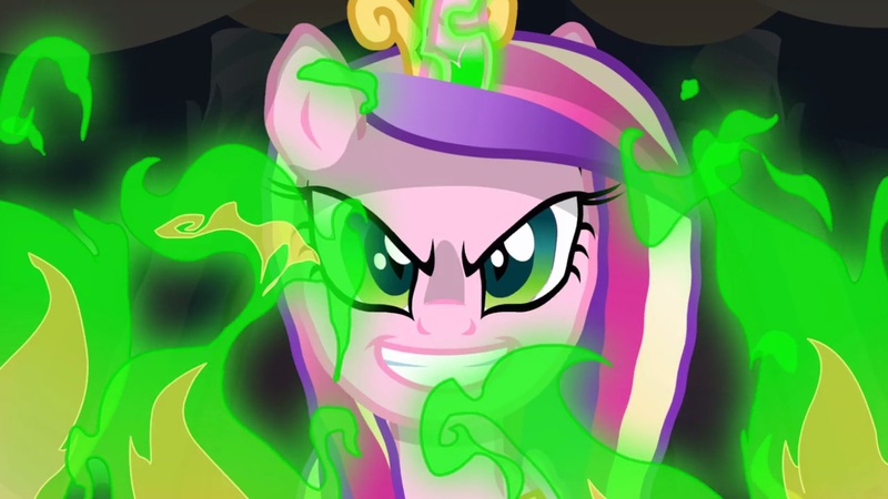 Size: 1366x768 | Tagged: a canterlot wedding, derpibooru import, fire, princess cadance, queen chrysalis, safe, screencap, when you see it