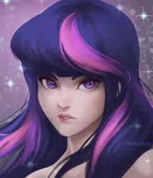 Size: 750x872 | Tagged: safe, artist:elekitelik, derpibooru import, twilight sparkle, human, humanized, portrait