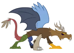 Size: 6144x4398 | Tagged: absurd resolution, alternate character design, artifact, artist:orangel8989, derpibooru import, dewclaw, discord, draconequus, male, quadrupedal, safe, simple background, solo, speculation, transparent background, vector