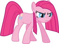 Size: 3548x2671 | Tagged: angry, artist:porygon2z, derpibooru import, frown, glare, pinkamena diane pie, pinkie pie, safe, simple background, solo, stare, transparent background, vector