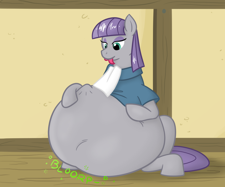 Size: 1500x1250 | Tagged: artist:irateliterate, belly, bib, death, derpibooru import, digestion, fetish, maud pie, pinkie pie, pinkie prey, questionable, stomach noise, vore