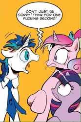 Size: 365x549 | Tagged: christian bale, derpibooru import, exploitable meme, meme, princess cadance, rant, safe, screaming armor, spoiler:comic, twilight sparkle, vulgar