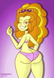 Size: 2500x3600 | Tagged: suggestive, artist:scobionicle99, derpibooru import, adagio dazzle, equestria girls, rainbow rocks, adagio dat-azzle, ass, bra, breasts, butt, clothes, hips, large butt, panties, spiked headband, the ass was fat, thick, thighs, underwear, wedgie, wide hips