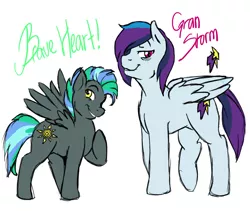 Size: 950x800 | Tagged: safe, artist:jointsupermodel, derpibooru import, oc, oc:brave heart, oc:gran storm, unofficial characters only, brothers, offspring, parent:rainbow dash, parent:soarin', parent:thunderlane, parents:soarindash, parents:thunderdash, story included