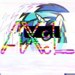 Size: 640x640 | Tagged: artist:2bitmarksman, artist:axelthebrony955, ax:l, censor bar, censored, cover, derpibooru import, edit, glitch, glitch art, logo, safe, solo, vinyl scratch