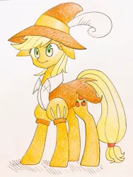 Size: 768x1024 | Tagged: applejack, artist:yukimaki, derpibooru import, safe, smart cookie, solo