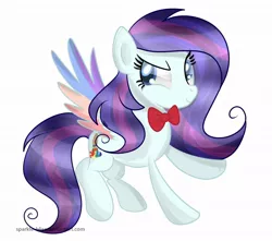 Size: 1024x904 | Tagged: safe, artist:lexiangelo12, derpibooru import, oc, oc:lexiangelo, unofficial characters only, pegasus, pony, bowtie, colourful, cute, female, flying, mare, solo, wings