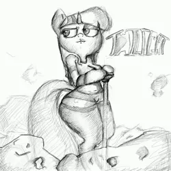 Size: 5000x5000 | Tagged: suggestive, artist:tehboxpony, derpibooru import, twilight sparkle, twilight sparkle (alicorn), anthro, unicorn, absurd resolution, ass, bedroom eyes, black and white, breasts, cane, duckface, grayscale, lipstick, long sleeves, monochrome, rear view, sketch, tight clothing