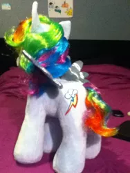 Size: 720x960 | Tagged: backwards cutie mark, build-a-bear, derpibooru import, irl, photo, plushie, rainbow dash, safe