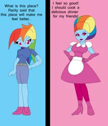 Size: 6000x7000 | Tagged: safe, artist:keytee-chan, derpibooru import, rainbow dash, equestria girls, absurd resolution, alternate hairstyle, female, housewife, makeup, stepford wife, tomboy taming, updo