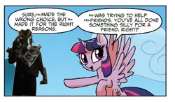 Size: 714x418 | Tagged: safe, derpibooru import, idw, twilight sparkle, twilight sparkle (alicorn), alicorn, pony, atop the fourth wall, exploitable meme, female, lord vyce, mare, meme, twilight justifies evil meme