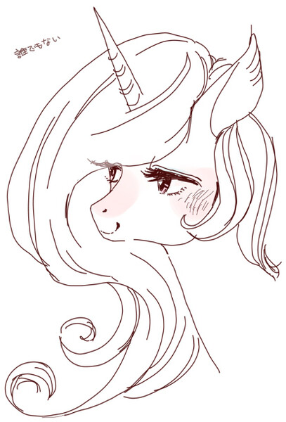 Size: 414x610 | Tagged: artist:pasikon, derpibooru import, monochrome, princess celestia, safe, solo