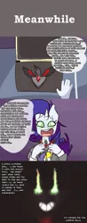 Size: 1280x3255 | Tagged: alicorn amulet, anthro, artist:somescrub, ask nudist sweetie belle, business suit, clothes, derpibooru import, explicit source, possessed, rarity, safe, tumblr