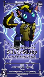 Size: 800x1399 | Tagged: safe, artist:vavacung, derpibooru import, oc, unofficial characters only, changeling, pony, unicorn, boots, cat ears, commission, male, nazi, pactio card, solo