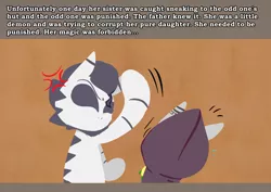 Size: 1280x907 | Tagged: abuse, anthro, artist:somescrub, ask nudist sweetie belle, cloak, clothes, derpibooru import, oc, oc:saltine, semi-grimdark, tale of the witch, tumblr, unofficial characters only, zebra
