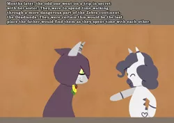 Size: 1280x907 | Tagged: anthro, artist:somescrub, ask nudist sweetie belle, cloak, clothes, derpibooru import, explicit source, oc, oc:amara, oc:saltine, safe, tale of the witch, tumblr, unofficial characters only, zebra