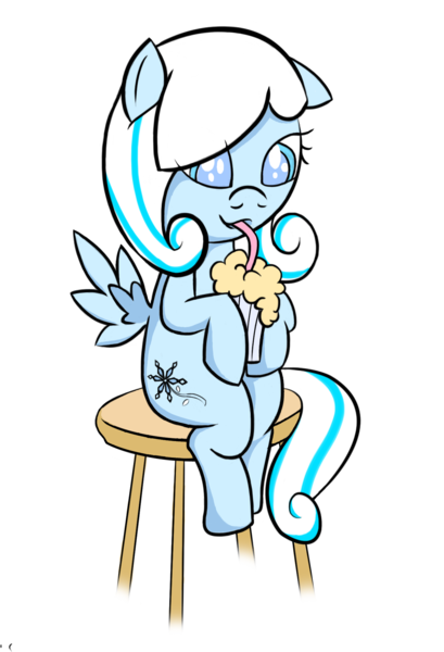 Size: 1327x1945 | Tagged: artist:deviantmetroid, cute, derpibooru import, milkshake, milkshake ponies, oc, oc:snowdrop, safe, sitting, snowbetes, solo, unofficial characters only