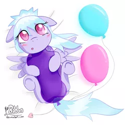 Size: 1024x1028 | Tagged: artist:ponballoon, balloon, balloon fetish, cloudchaser, cute, cutechaser, derpibooru import, fetish, heart eyes, hug, safe, spread wings, underhoof, wingding eyes