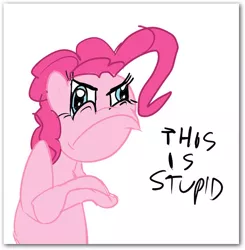 Size: 628x640 | Tagged: angry, artist needed, derpibooru import, pinkie pie, reaction image, safe, solo, this is stupid