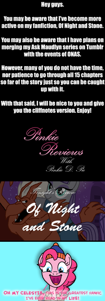 Size: 854x2440 | Tagged: safe, artist:flyingbrickanimation, derpibooru import, maud pie, pinkie pie, earth pony, pony, ask maudlyn, brooklyn, bum reviews, chester a. bum, crossover, crossover shipping, gargoyles, maudlyn, of night and stone, shipping, tumblr, tumblr comic